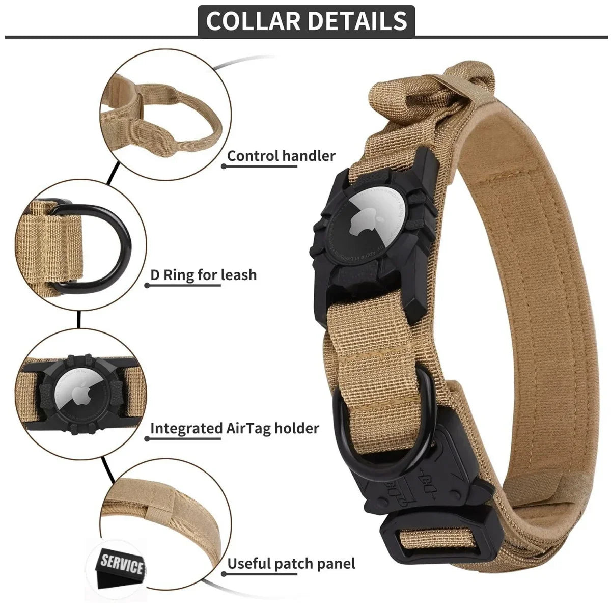 Adjustable Nylon AirTag Dog Collar