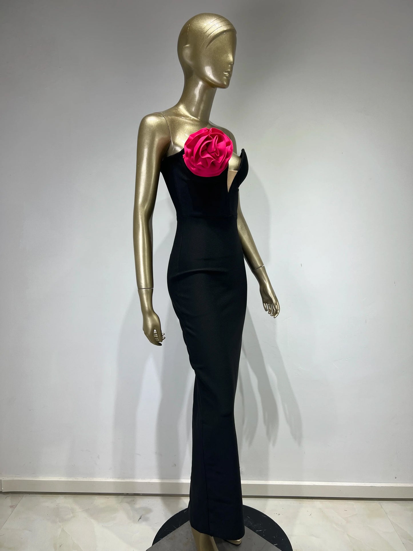 Celebrity Women Summer Sexy Strapless Backless Flower Patchwork Maxi Long Bandage Dress 2024 Elegant Evening Club Party Dress
