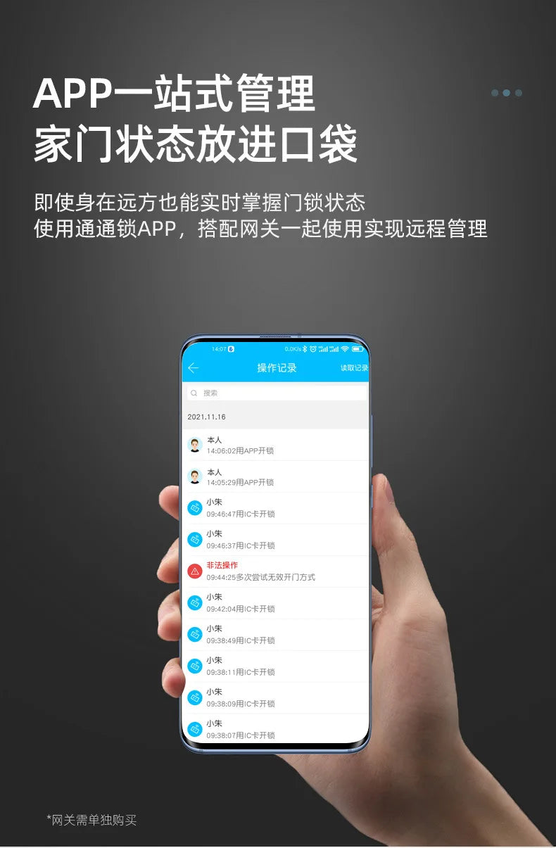 TTlock Hotel Lock Smart Door Lock Password Electronic Door Lock IC Card NFC APP Remote Unlock Homestay Apartment Password Locks