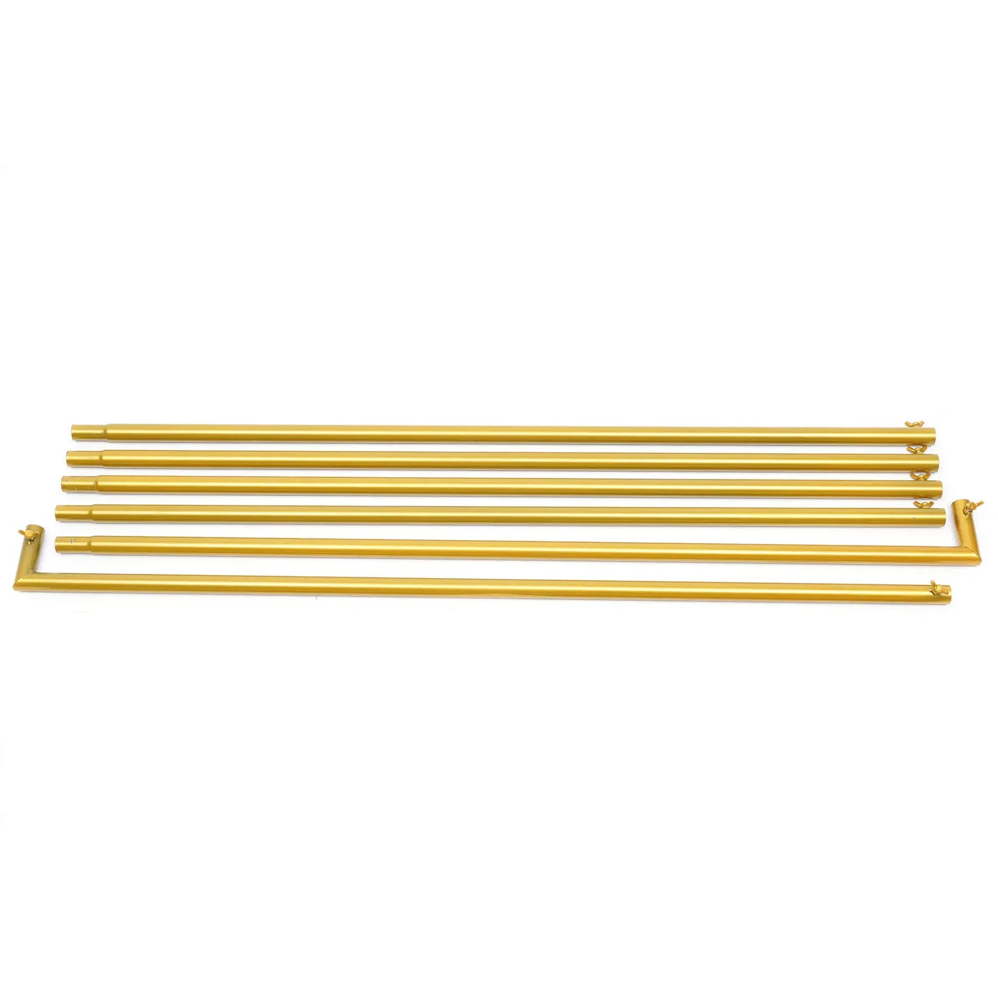 2*2.1M Gold Wedding Arch Door Square Metal Flower Rack with Bases Background Decorative Frame for Wedding Party