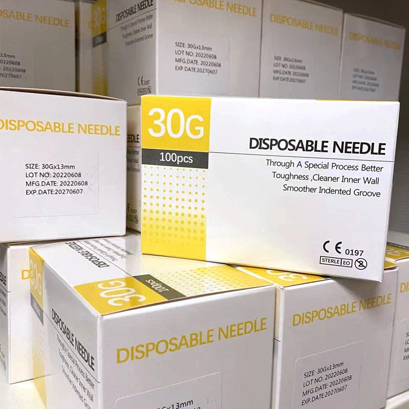100Pcs 25G 27G 29G 34G 33G 32G 31G 30G Painless Small Superfine Beauty Needle Disposable Injection Piercing Needles 1.5/4/6/13mm