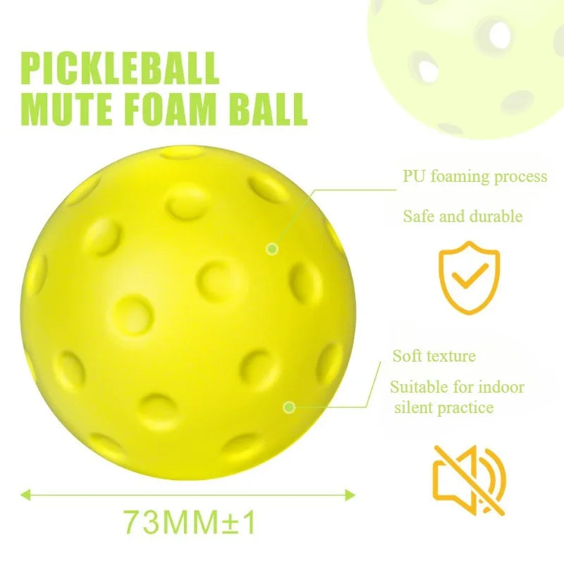 3PCS 74mm Silent PU Foam Pickleballs