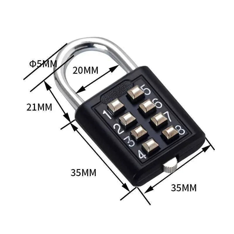 8 Digits Password Code Outdoor Waterproof Combination Padlock Zinc  Alloy Suitcase Travel Luggage Anti-thieft Keyed Smart Lock