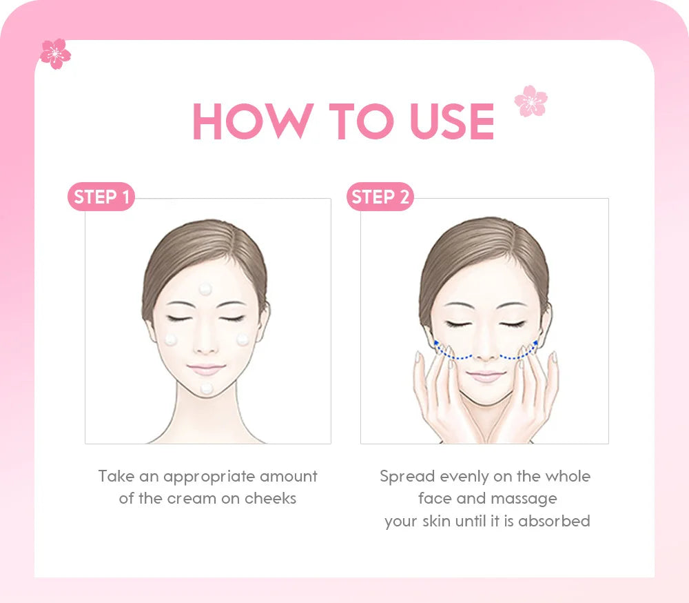2pcs LAIKOU Japan Sakura Essence Face Cream Cherry Blossom Smoothing Facial Cream Moisturizing Hydration Korean Skin Care