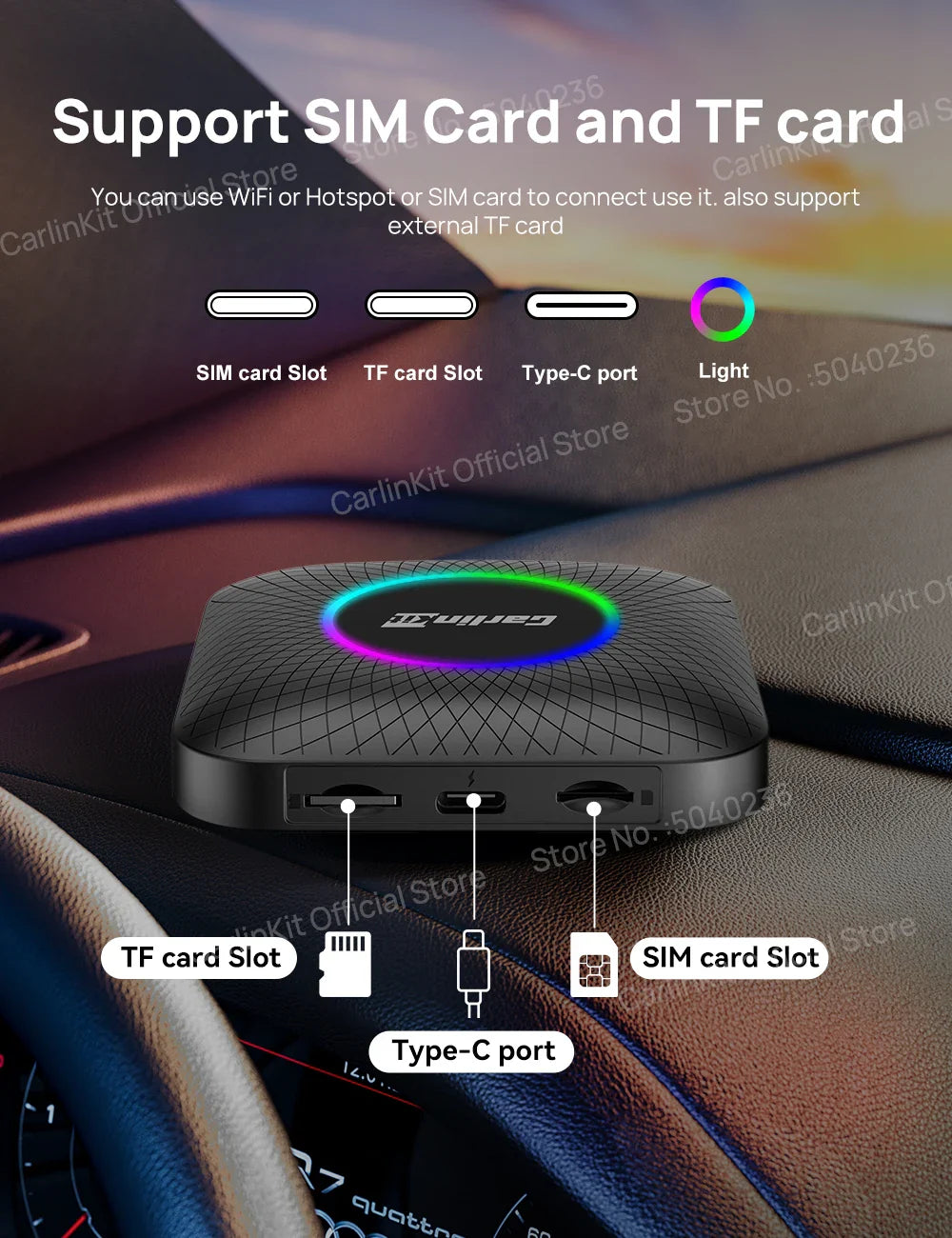 2025 CarlinKit CarPlay AI Box Android 13.0 SM6225 QCM6125 Android Auto Wireless CarPlay Adapter 2.4+5GGPS 64G 128G FOTA Upgrade