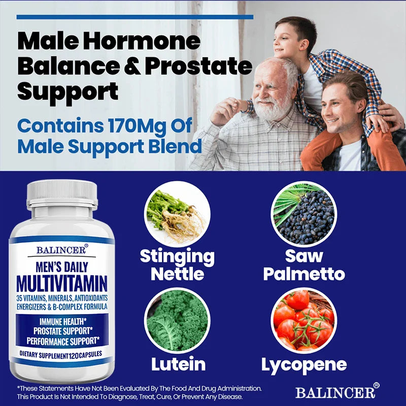 Men's Multivitamin - Eyes, Brain, Skin, Heart, Immune Boost