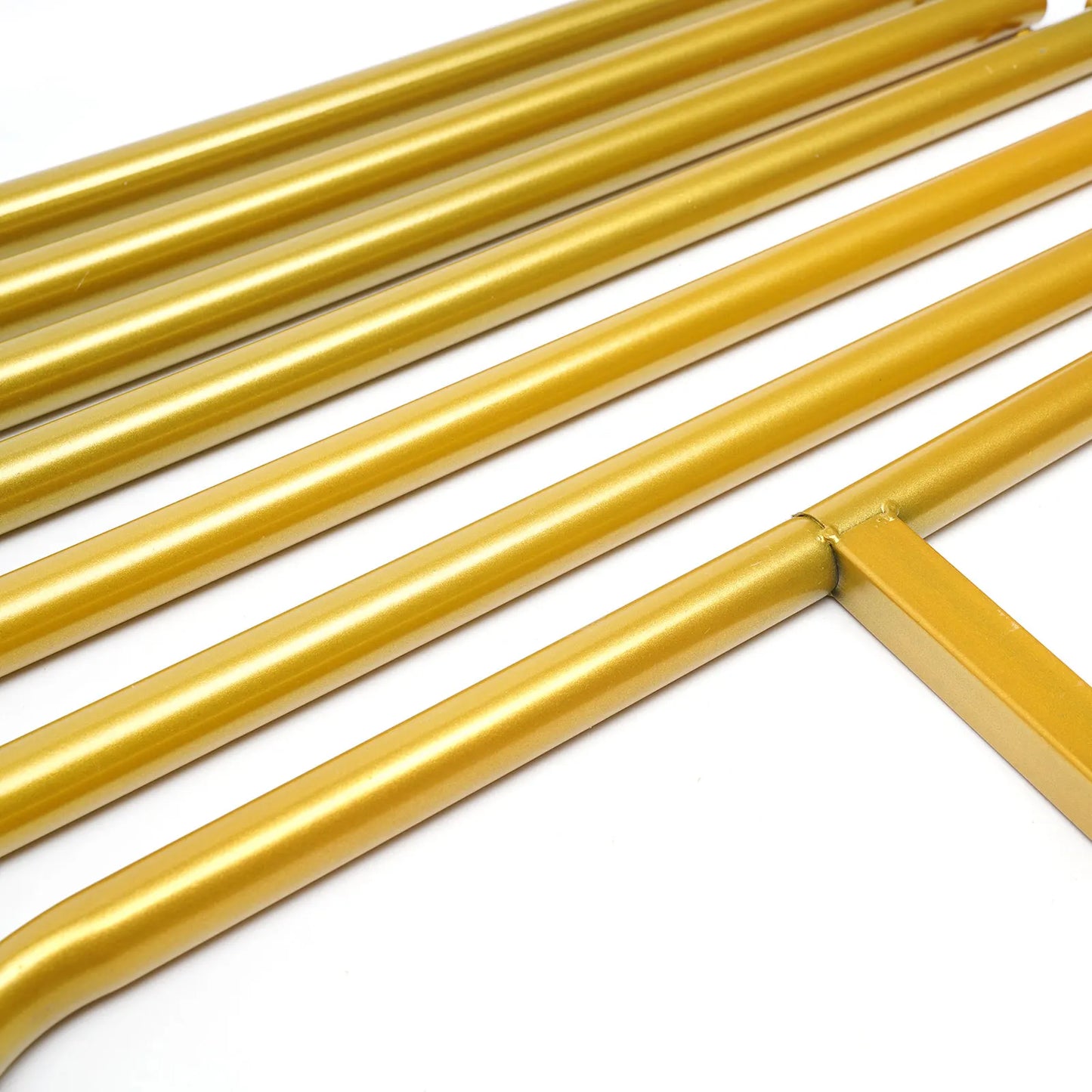 2*2.1M Gold Wedding Arch Door Square Metal Flower Rack with Bases Background Decorative Frame for Wedding Party