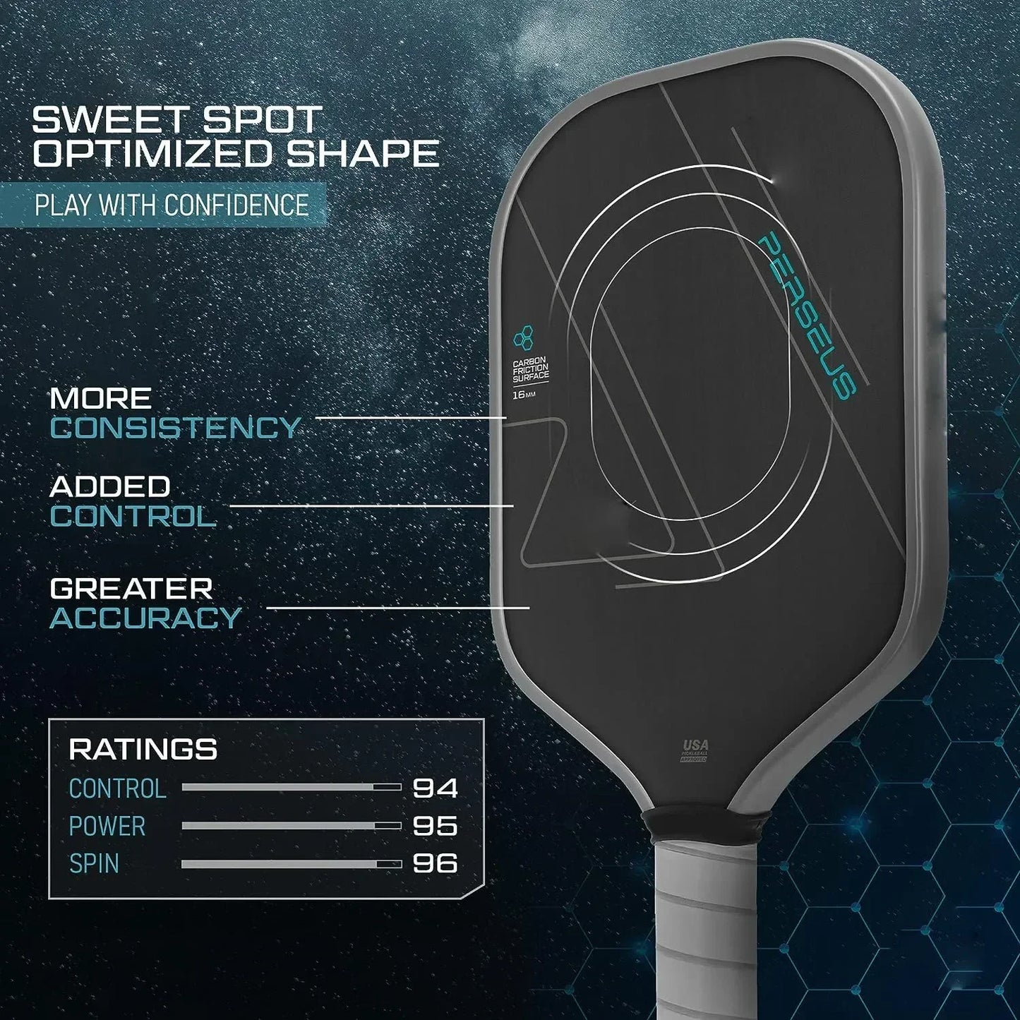 USAPA T700 Raw Carbon Fiber Pickleball Paddle