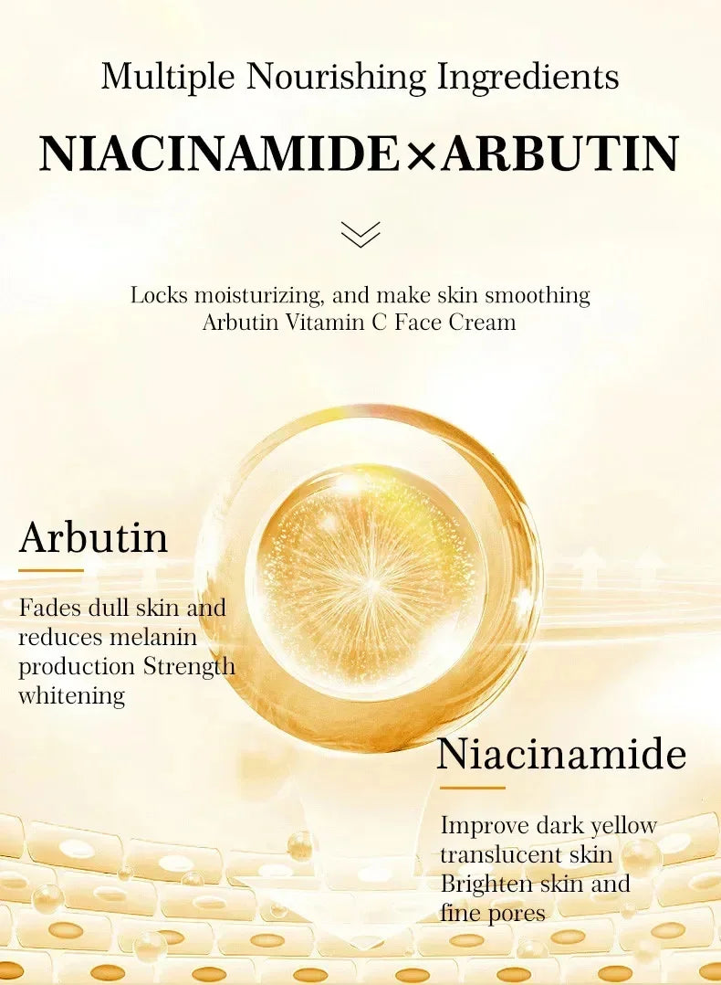 Vitamin C Whitening Freckles Serum Cream Remove Dark Spots Fade Melasma Lighten Melanin Pigment Bleaching Moisturizing Skin Care