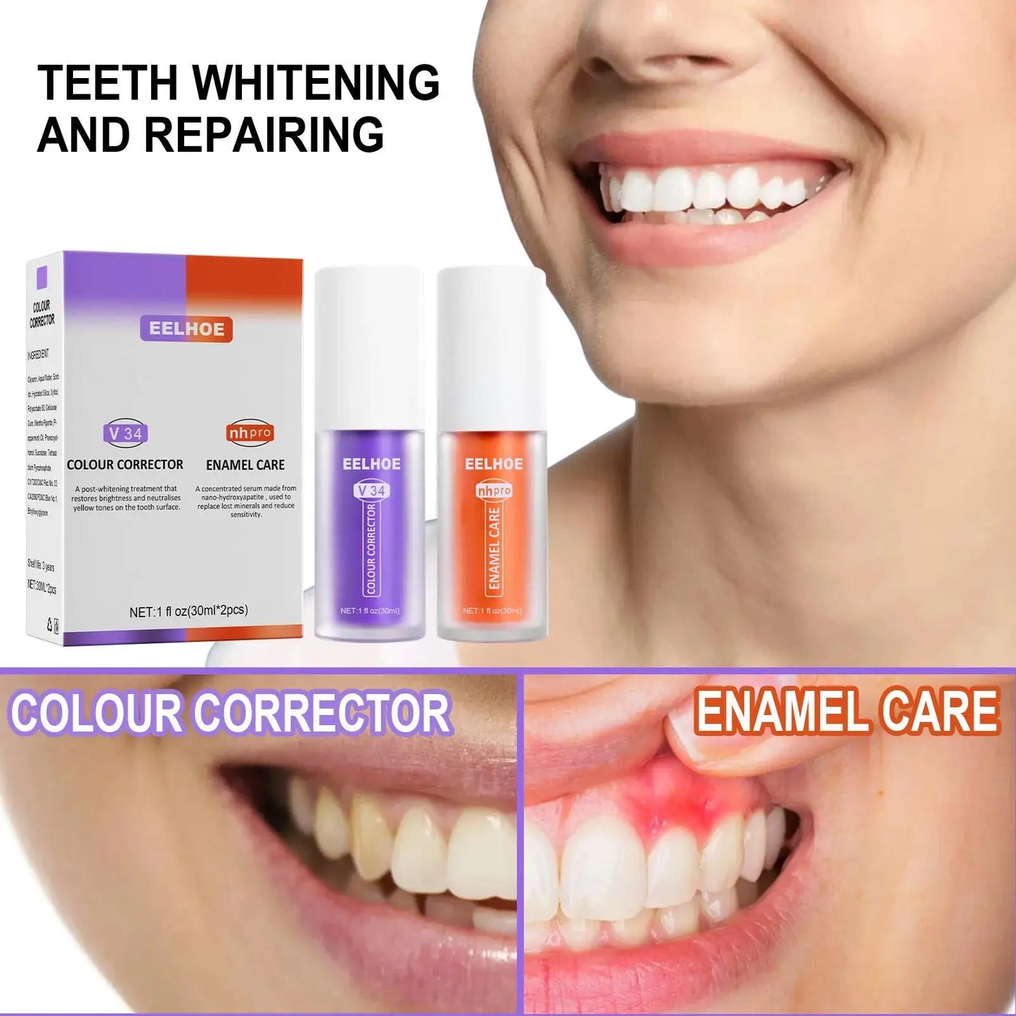 7 Day Teeth Whitening Toothpaste Remove Plaque Stains Deep Cleaning Oral Hygiene Bleaching Dental Tools Fresh Breath Tooth Care