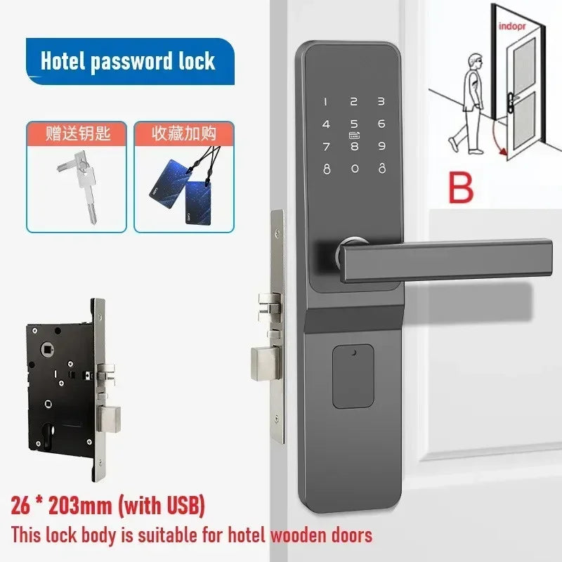 TTlock Hotel Lock Smart Door Lock Password Electronic Door Lock IC Card NFC APP Remote Unlock Homestay Apartment Password Locks