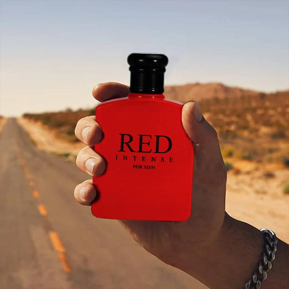 RED INTENSE Eau de Parfum Spray 2 Pcs 3.4 Ounce / 100 Ml Multi-Layered Fragrance Aromatic Fragrance for Men Men's EDP Perfumes
