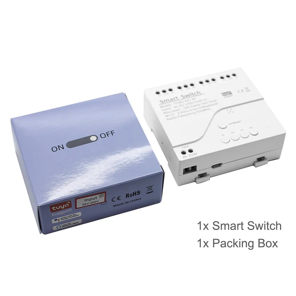 4CH Tuya Wifi Relay Smart Wireless Switch Module 4 Channel 7-32V 85-250V 220V 110V 2200W RF433 10A 4 Way Receiver For Alexa
