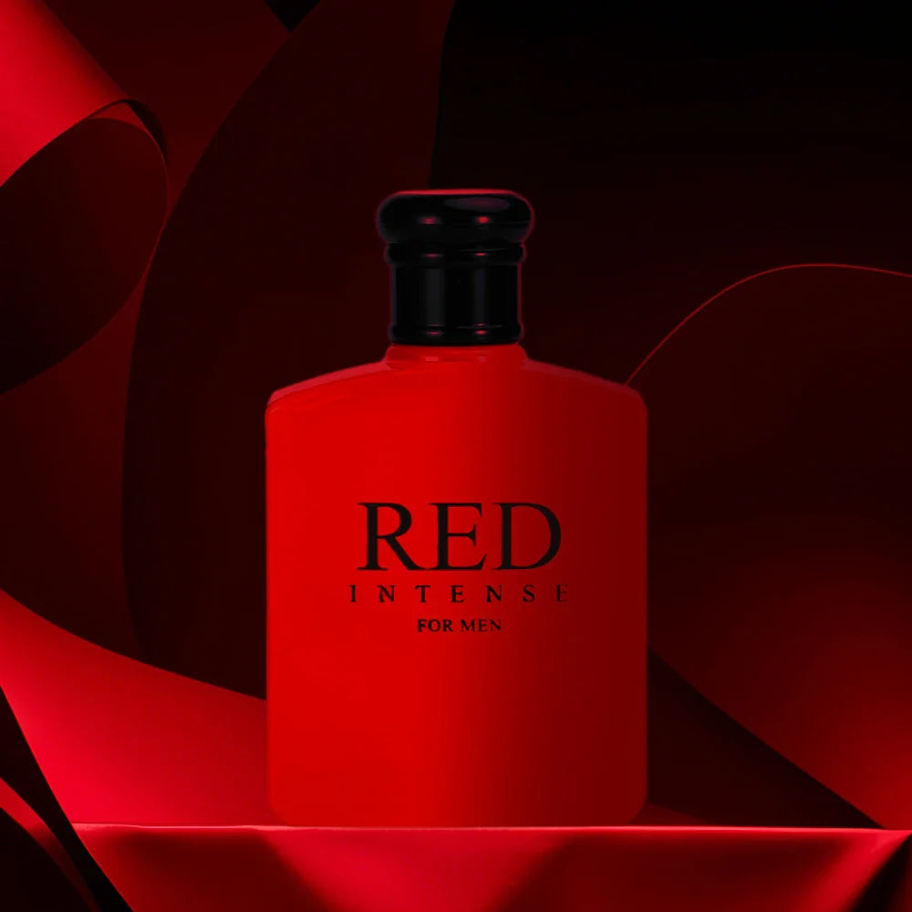 RED INTENSE Eau de Parfum Spray 2 Pcs 3.4 Ounce / 100 Ml Multi-Layered Fragrance Aromatic Fragrance for Men Men's EDP Perfumes