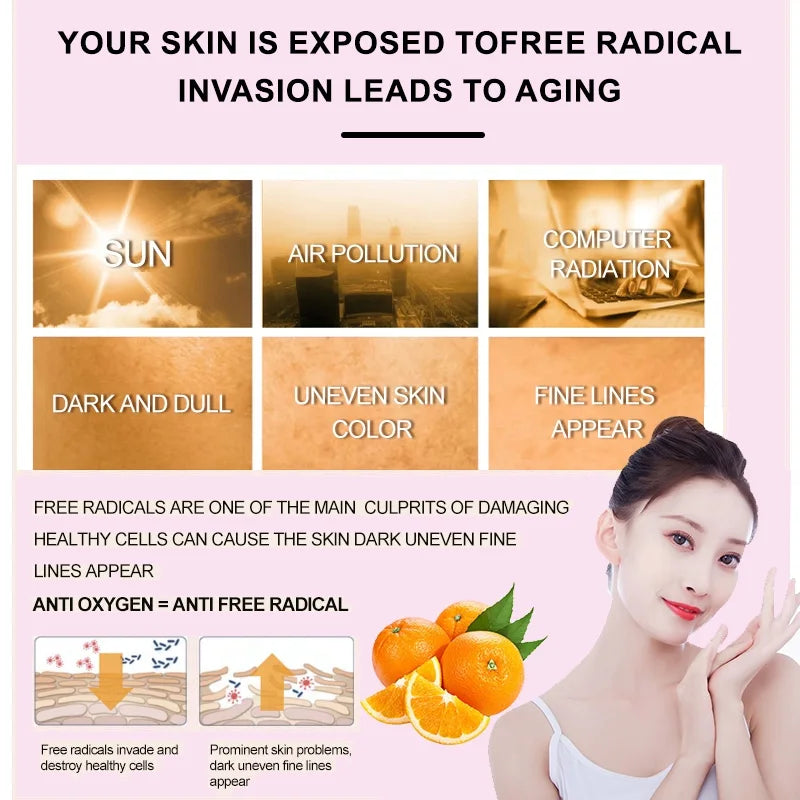 30ML Afcare Vitamin C Face Serum Hyaluronic Acid Face Essence Beauty Health Skincare Products