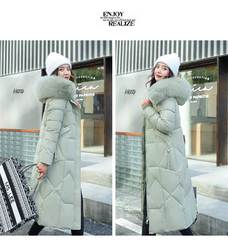 2024 New Autumn Winter Coat Women Thicken Warm Oversized Hoodies Casual Loose Korean Autumn Winter Fashion Cotton Parkas Coat