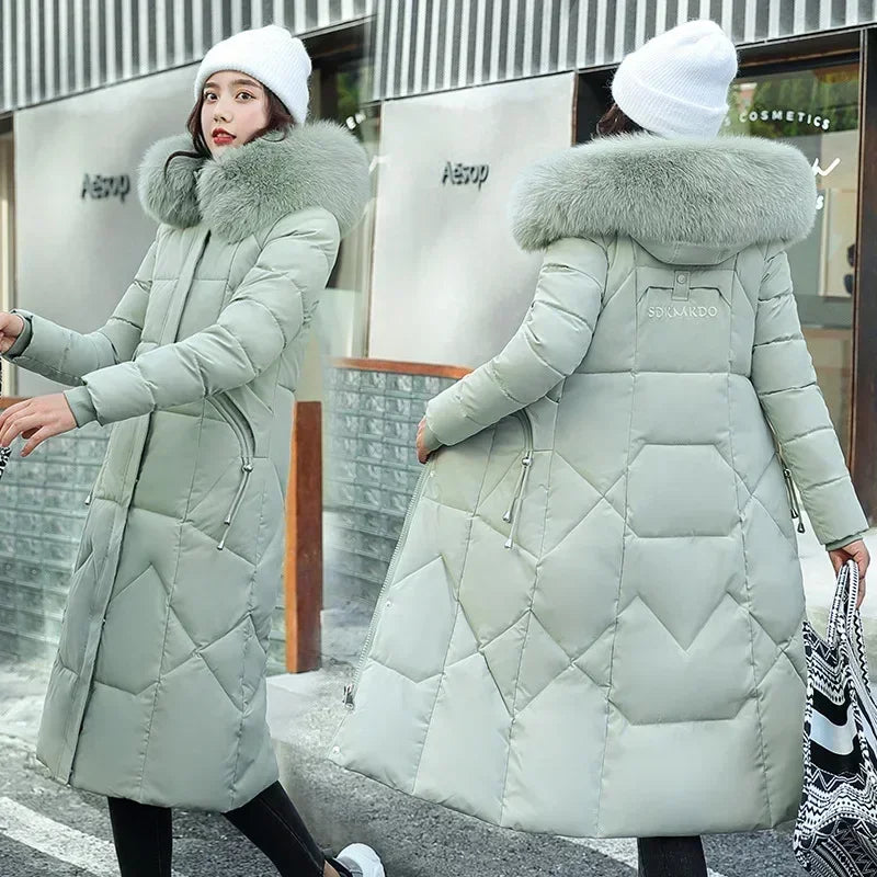 2024 New Autumn Winter Coat Women Thicken Warm Oversized Hoodies Casual Loose Korean Autumn Winter Fashion Cotton Parkas Coat
