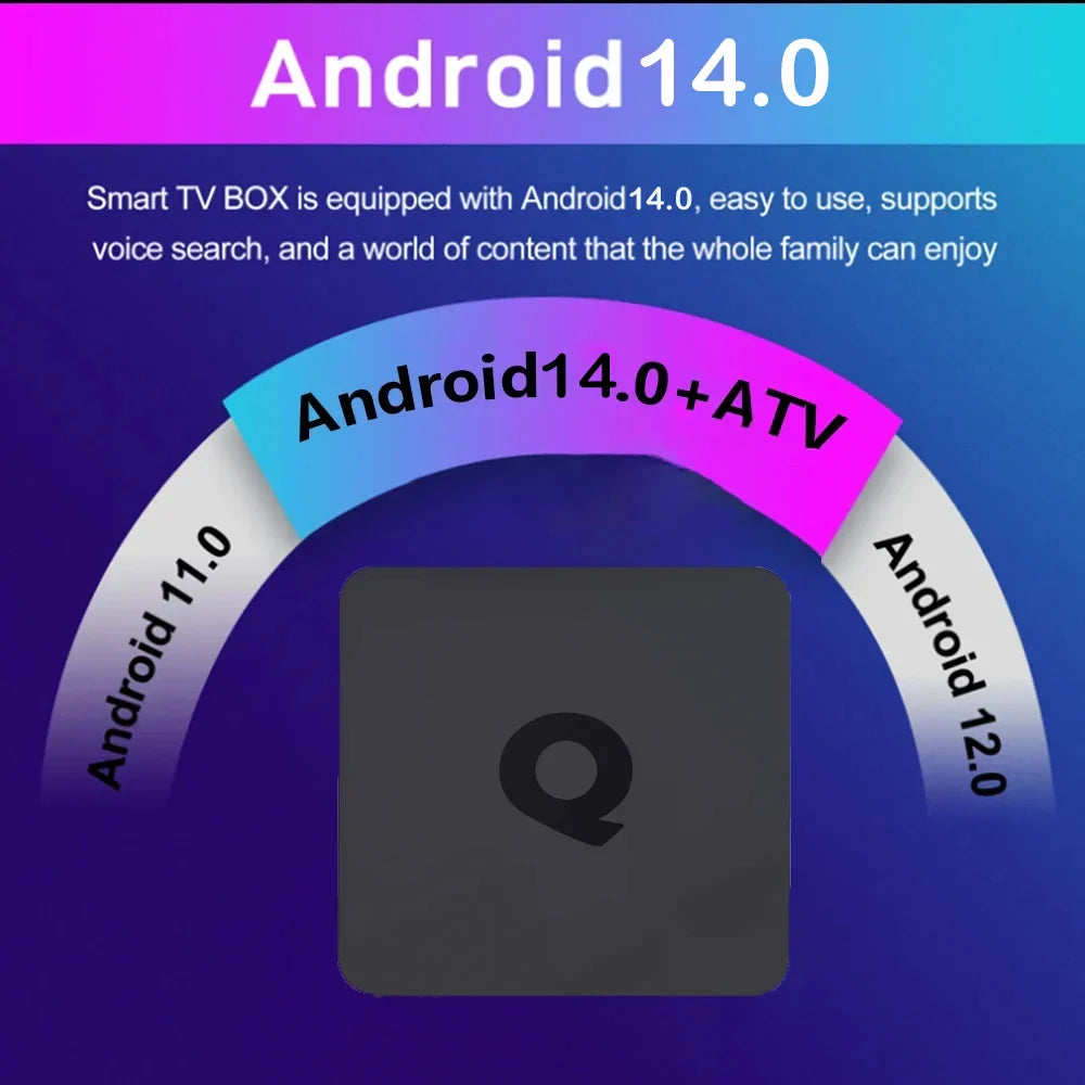 128GB Q1 Android 14 TV Box AllwinnerH313 Quad Core Global Version Smart Streaming Media Player 2.4G&5G Wifi BT 4K Set Top Box