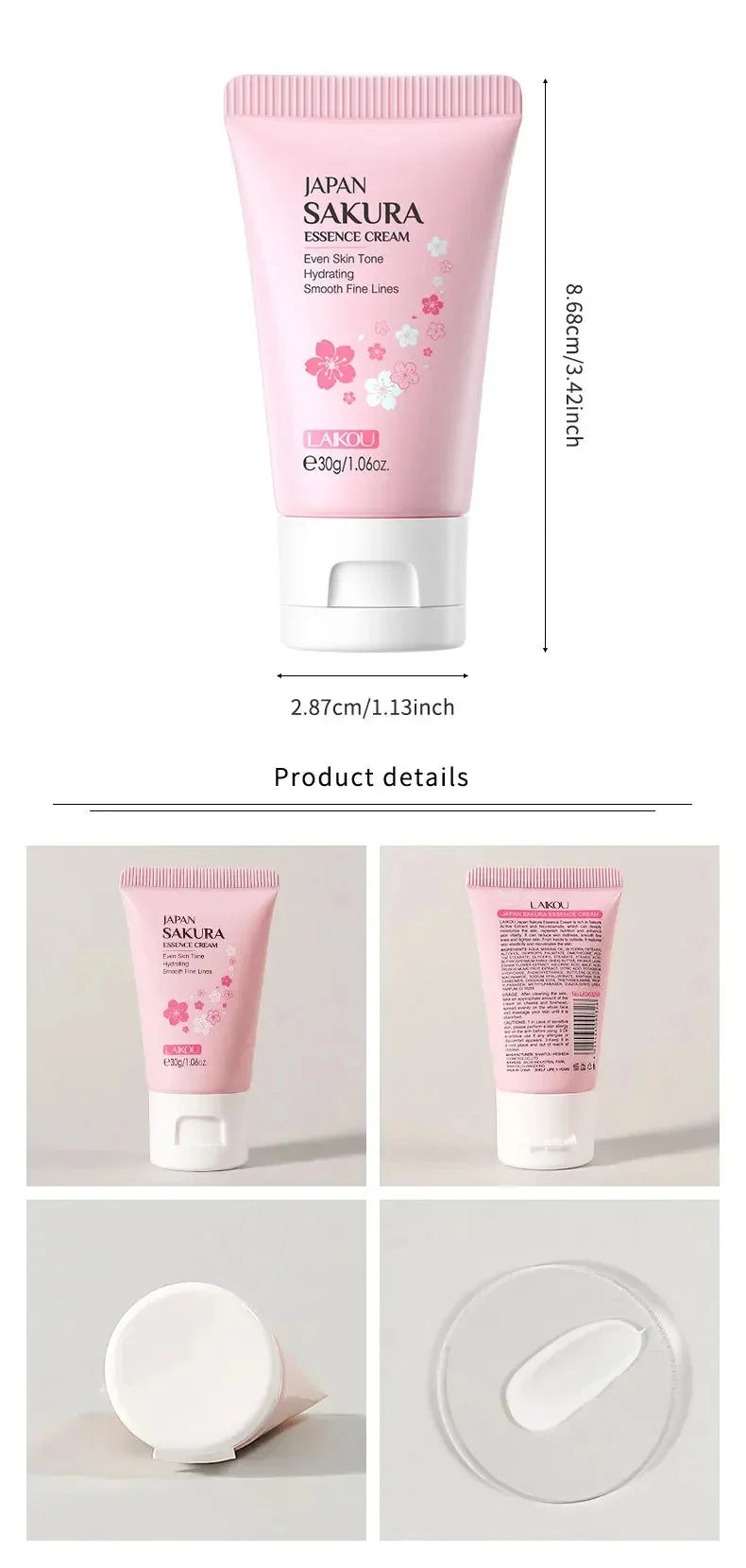 Sakura Whitening Face Serum Anti Aging Fade Fine Lines Tighten Pores Improve Melanin Pigment Dull Moisturizer Brighten Skin Care