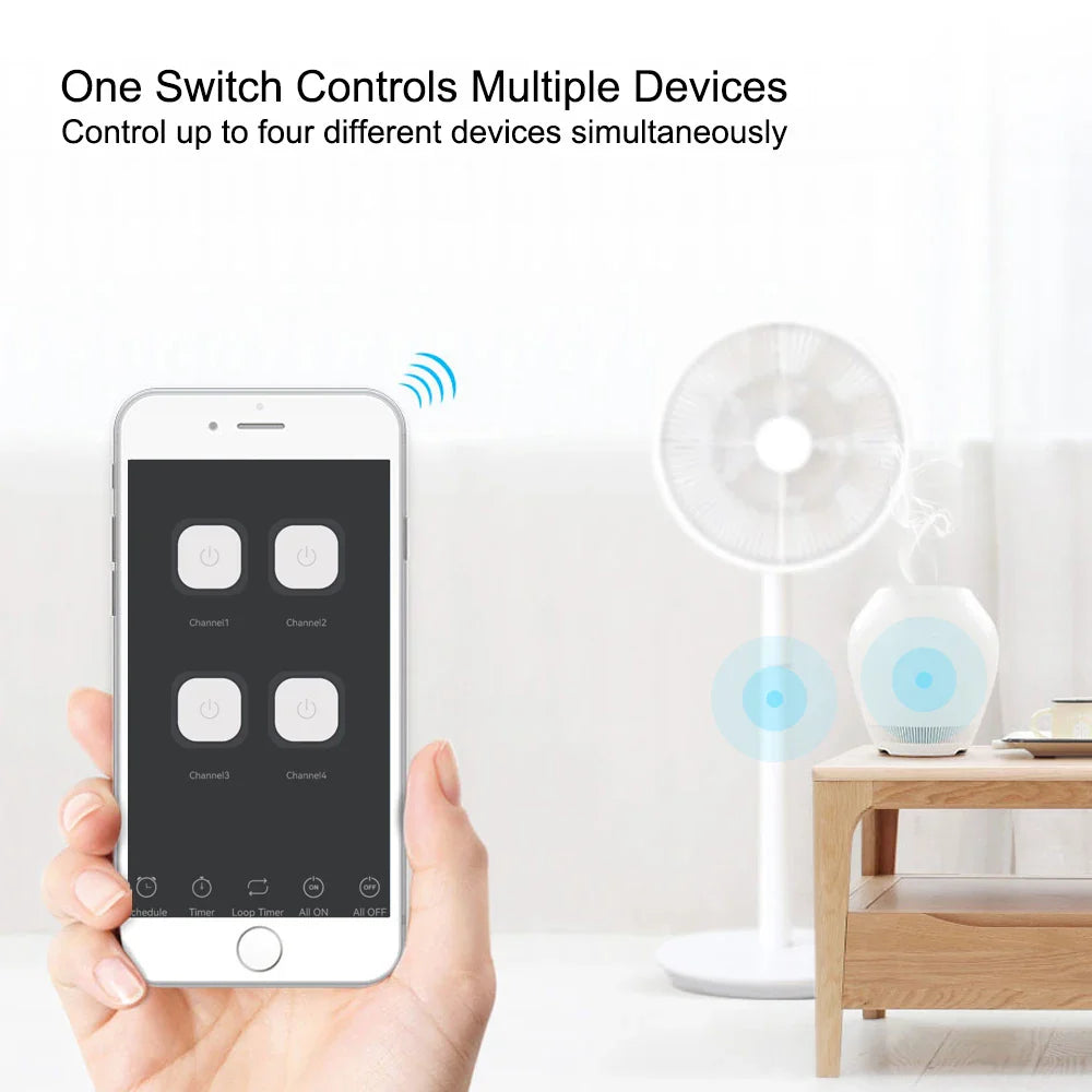4CH Tuya Wifi Relay Smart Wireless Switch Module 4 Channel 7-32V 85-250V 220V 110V 2200W RF433 10A 4 Way Receiver For Alexa