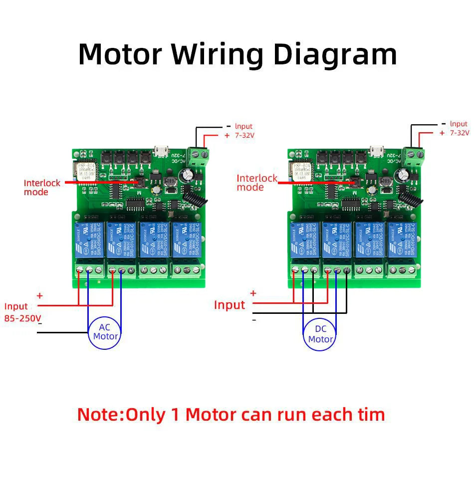 4CH Tuya Wifi Relay Smart Wireless Switch Module 4 Channel 7-32V 85-250V 220V 110V 2200W RF433 10A 4 Way Receiver For Alexa
