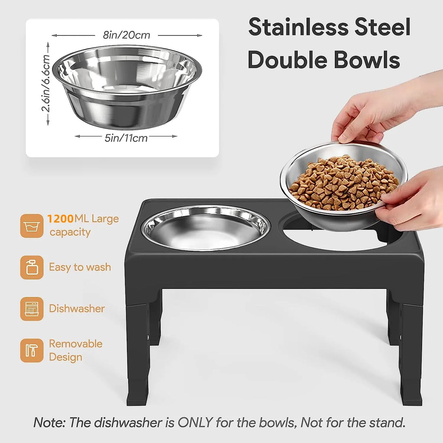 Adjustable Raised Dog Feeder Bowls
