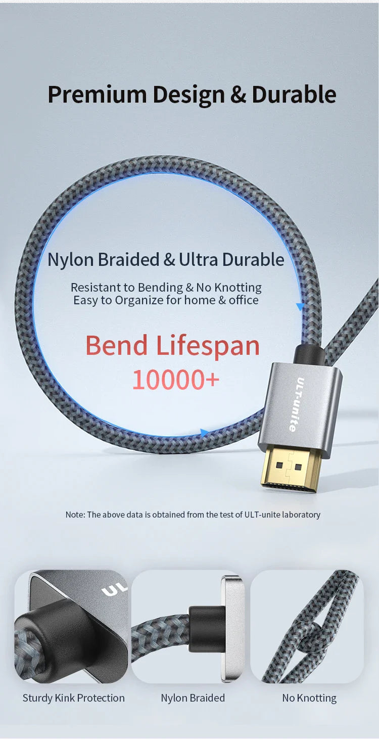 4K HDMI Cable High Speed 18Gbps HDMI 2.0 Cable HDR 3D Braided HDMI Cord ARC Compatible for MacBook Pro 2021 UHD TV Projector PC