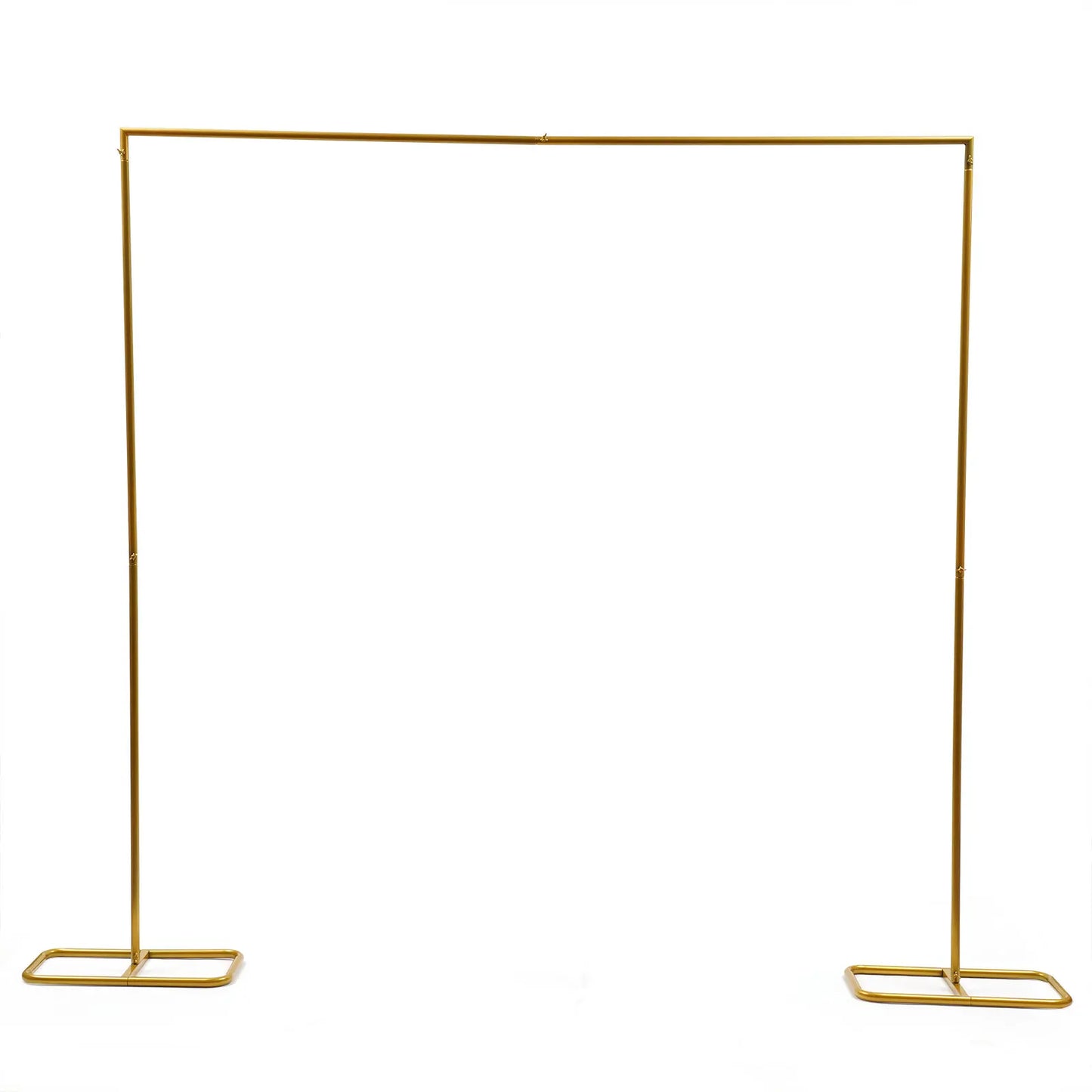 2*2.1M Gold Wedding Arch Door Square Metal Flower Rack with Bases Background Decorative Frame for Wedding Party