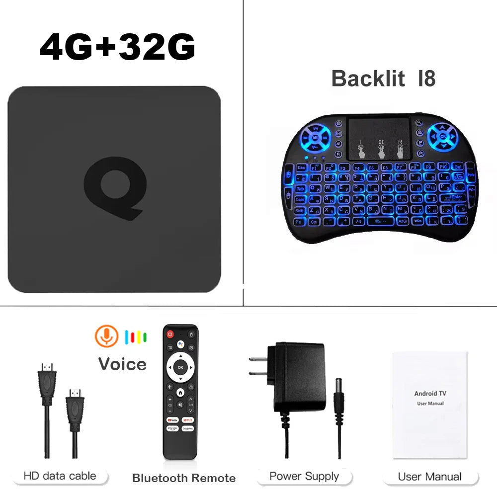 128GB Q1 Android 14 TV Box AllwinnerH313 Quad Core Global Version Smart Streaming Media Player 2.4G&5G Wifi BT 4K Set Top Box