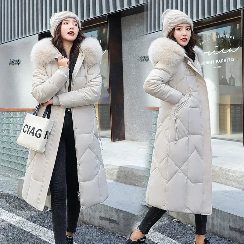 2024 New Autumn Winter Coat Women Thicken Warm Oversized Hoodies Casual Loose Korean Autumn Winter Fashion Cotton Parkas Coat