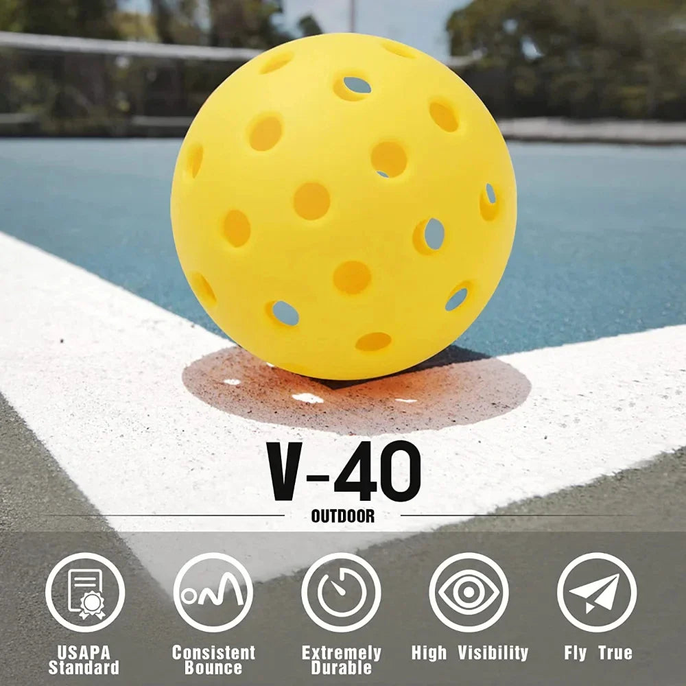 12-Pack Durable Outdoor Pickleballs