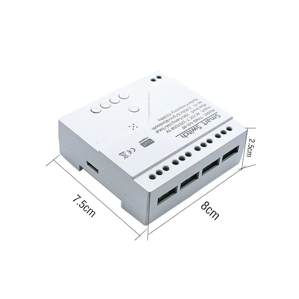 4CH Tuya Wifi Relay Smart Wireless Switch Module 4 Channel 7-32V 85-250V 220V 110V 2200W RF433 10A 4 Way Receiver For Alexa