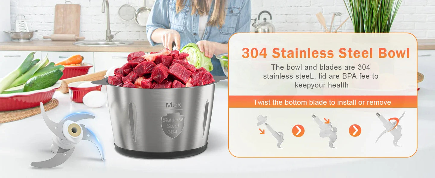 2 Speeds 500W Electric Food Processor 2L Meat Grinder Mincer kitchen Blender Food Processor Slicer Vegetable Food Chopper Meat