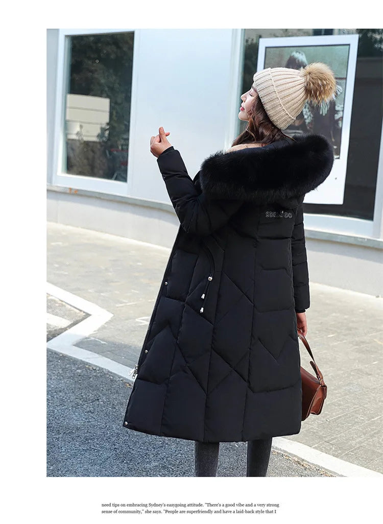 2024 New Autumn Winter Coat Women Thicken Warm Oversized Hoodies Casual Loose Korean Autumn Winter Fashion Cotton Parkas Coat