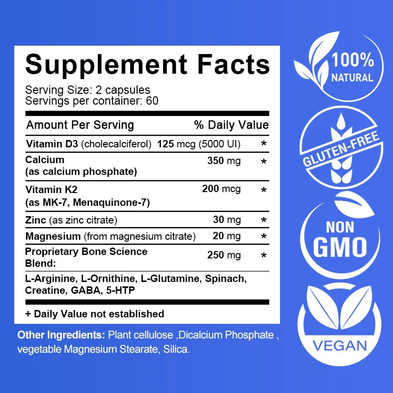 Bone Growth Supplement for Adults and Children - Increase Bone Density, Reduce Bone Loss, Support Osteoporosis