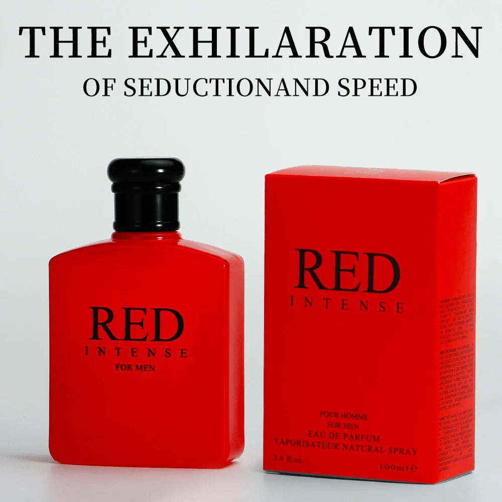 RED INTENSE Eau de Parfum Spray 2 Pcs 3.4 Ounce / 100 Ml Multi-Layered Fragrance Aromatic Fragrance for Men Men's EDP Perfumes