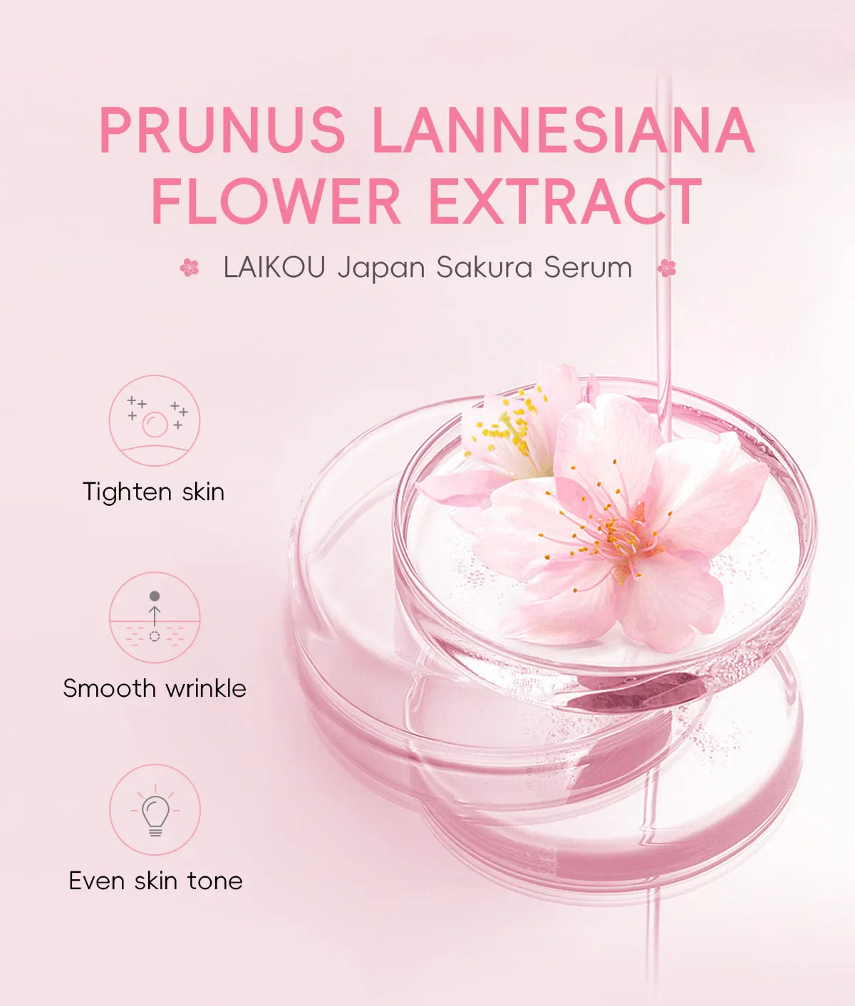 Sakura Whitening Face Serum Anti Aging Fade Fine Lines Tighten Pores Improve Melanin Pigment Dull Moisturizer Brighten Skin Care