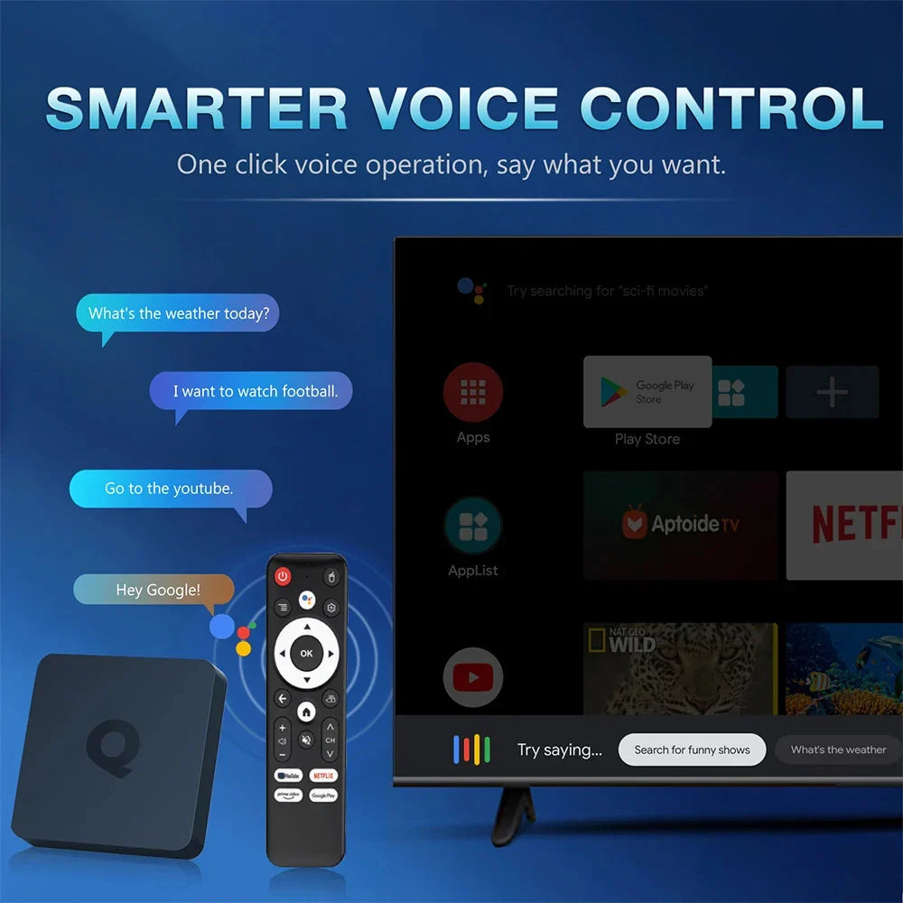 128GB Q1 Android 14 TV Box AllwinnerH313 Quad Core Global Version Smart Streaming Media Player 2.4G&5G Wifi BT 4K Set Top Box