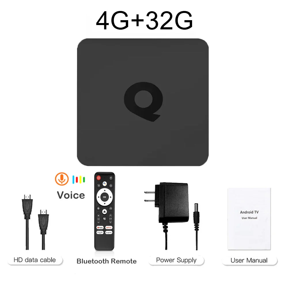 128GB Q1 Android 14 TV Box AllwinnerH313 Quad Core Global Version Smart Streaming Media Player 2.4G&5G Wifi BT 4K Set Top Box