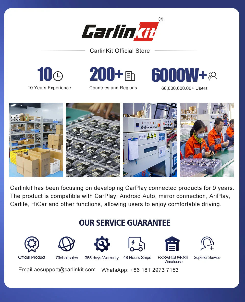 2025 CarlinKit CarPlay AI Box Android 13.0 SM6225 QCM6125 Android Auto Wireless CarPlay Adapter 2.4+5GGPS 64G 128G FOTA Upgrade