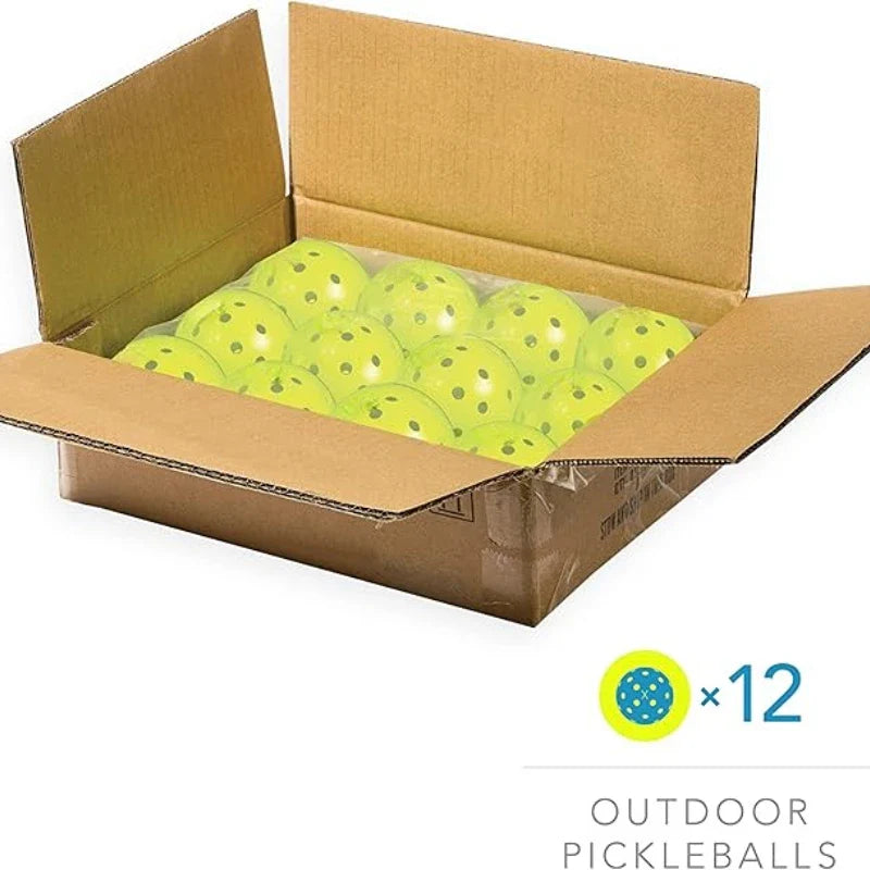 12-Pack Durable Outdoor Pickleballs