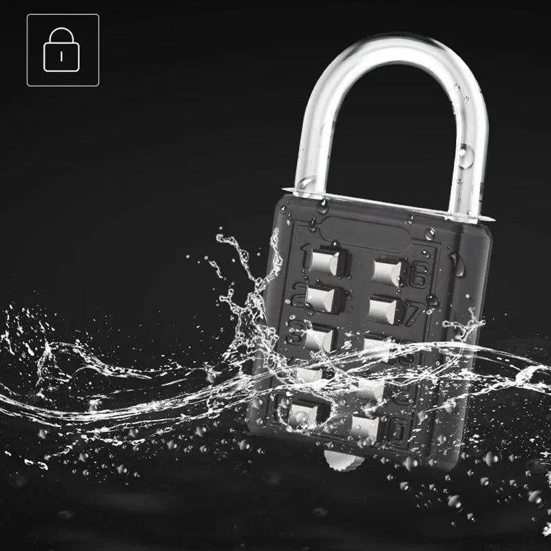 8 Digits Password Code Outdoor Waterproof Combination Padlock Zinc  Alloy Suitcase Travel Luggage Anti-thieft Keyed Smart Lock