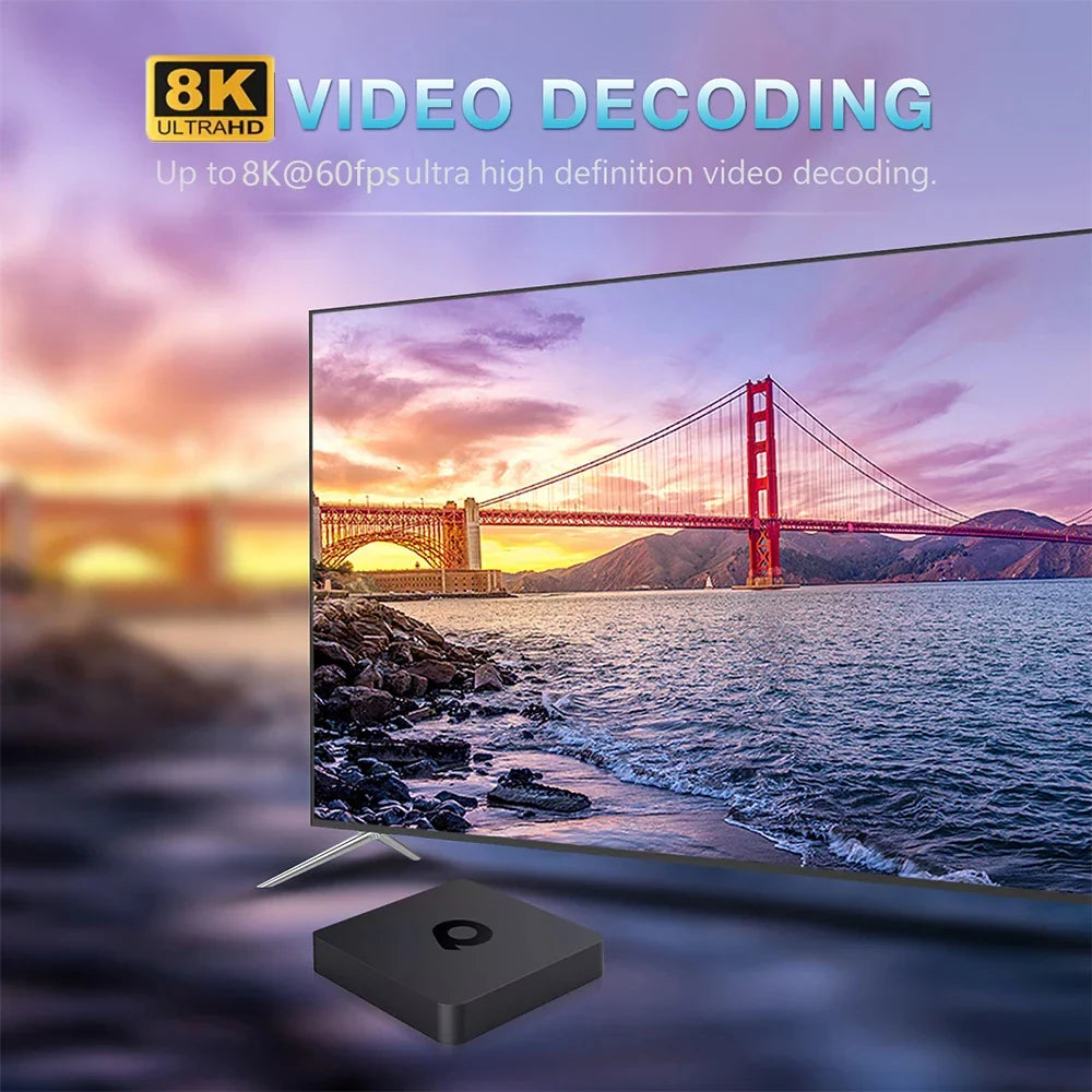 128GB Q1 Android 14 TV Box AllwinnerH313 Quad Core Global Version Smart Streaming Media Player 2.4G&5G Wifi BT 4K Set Top Box