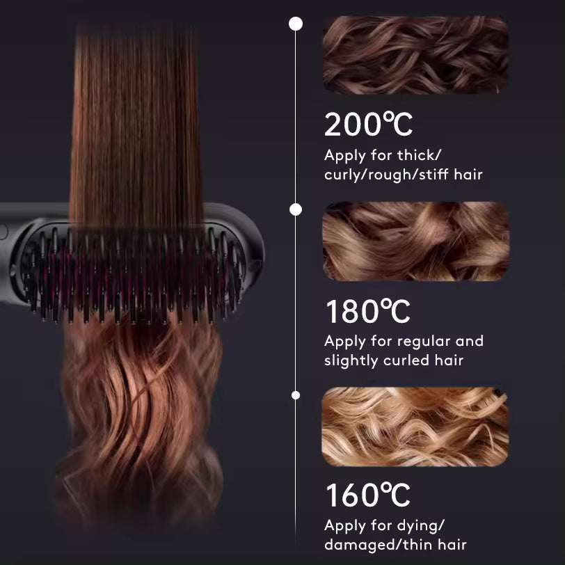 2-in-1 Hair Straightener Brush
