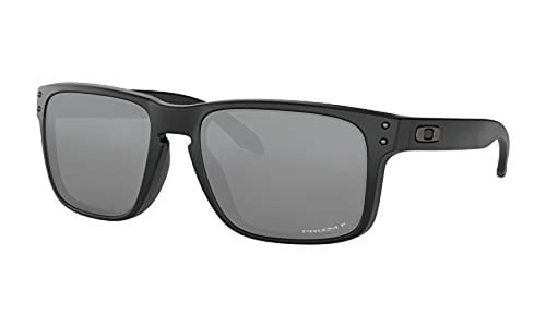 Oakley Holbrook OO9102 9102E5 57M Matte Black/Grey Square Sunglasses For Men + BUNDLE Accessory Leash Kit + BUNDLE with Designer iWear Eyewear Kit