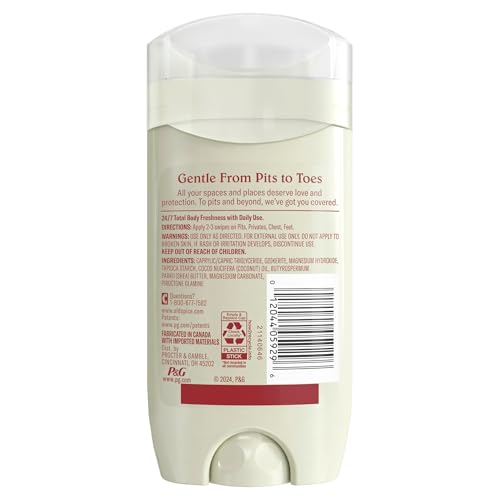 Old Spice Whole Body Deodorant for Men, Total Body Deodorant, Unscented, Aluminum Free Deodorant Stick for 24/7 Freshness // Dermatologist Tested Whole Body Deodorant, 3.0 oz