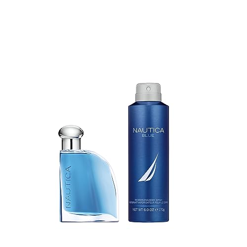Nautica Blue Eau de Toilette + Deo Body Spray, Notes of Basil, Jasmine, and Cedarwood, Men's Fragrance, Long Lasting, Everyday Fragrance