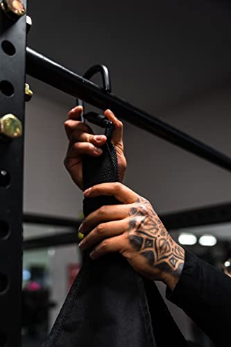 Gymreapers Hanging Ab Straps For Core Strength and Abdominal Training - Padded Adjustable Arm Supports For Bodyweight Exercises (Black)