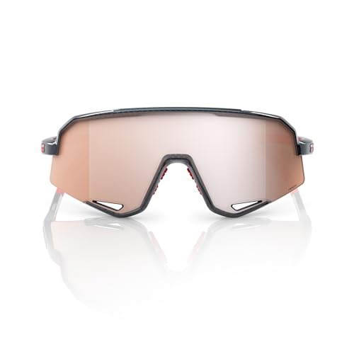 100% SLENDALE - Sunglasses for Outdoor Sports - Comfortable & Durable Sunglasses with Secure Fit - Lightweight & Shatterproof - Matte Black, HiPER Blue Multilayer Mirror