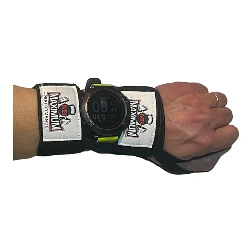 M9 Maximum Performance - Smart Watch Split Wrist Wraps for Men & Women, Wrist Straps for Weightlifting, Crossfit, Strength Training, Bodybuilding, Elastic with Thumb Loop, Gym Accessories, Black 12"